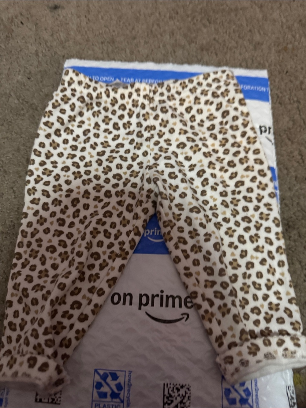 child of mine Leopard Print Cream & Brown Joggers